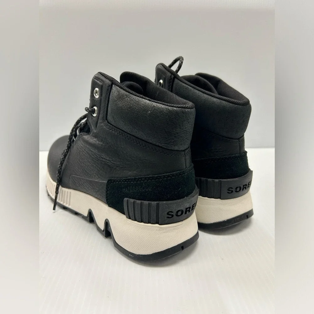 SOREL MAC HILL MID LEATHER WATERPROOF BLACK MEN'S SNEAKER SIZE 9 NWOT